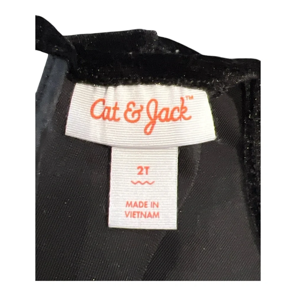Cat & Jack Toddler Girls Velour Buffalo Check‎ LS Dress Tulle Trim Layers 2T